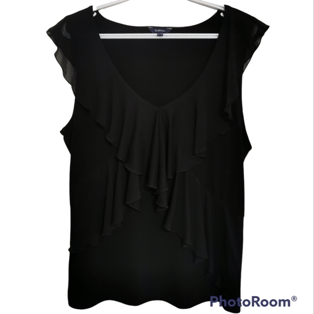 Black Ruffle shirt Reitmans XL